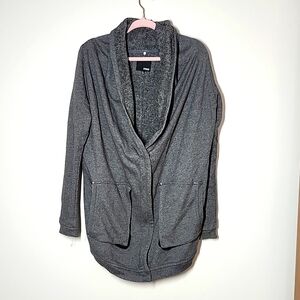 Aritzia Wilfred Free Rousseau Cocoon Cardigan Sweater Dark Gray Heathered Medium